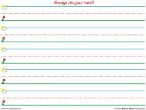 Color-coded primer paper by FrogStreet Press.