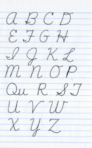 Cursive uppercase letters
