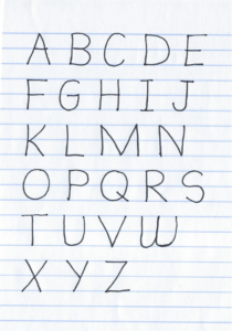 Manuscript uppercase letters