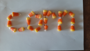 Candies make spelling practice tasty fun.