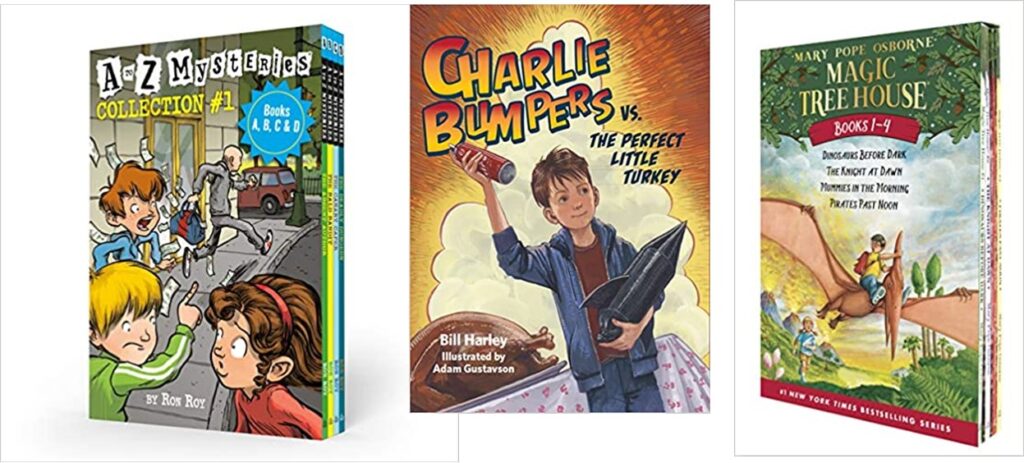 Three great chapter books for older kids reading at third grade level.