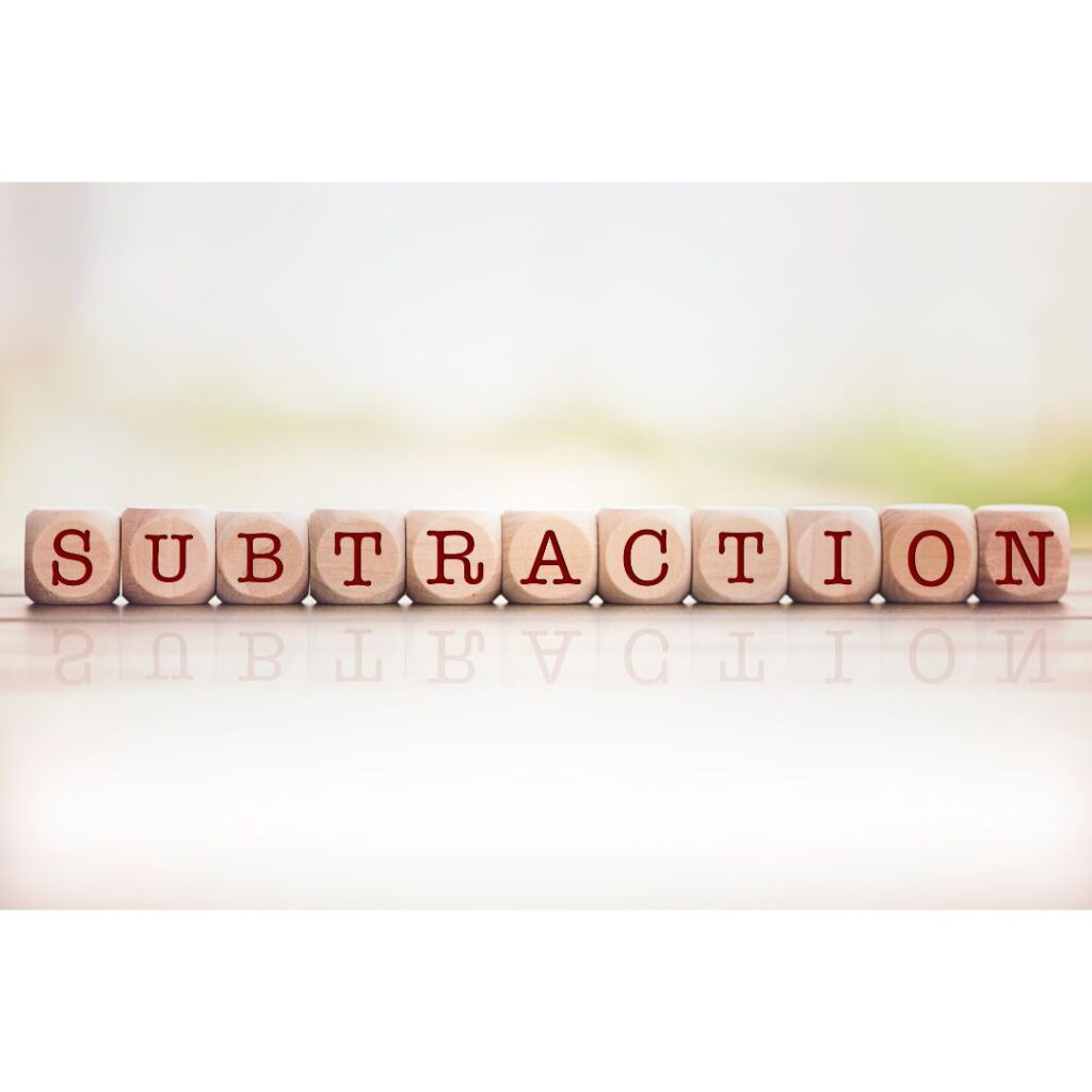 Teaching the meaning of subtraction involves three concepts.