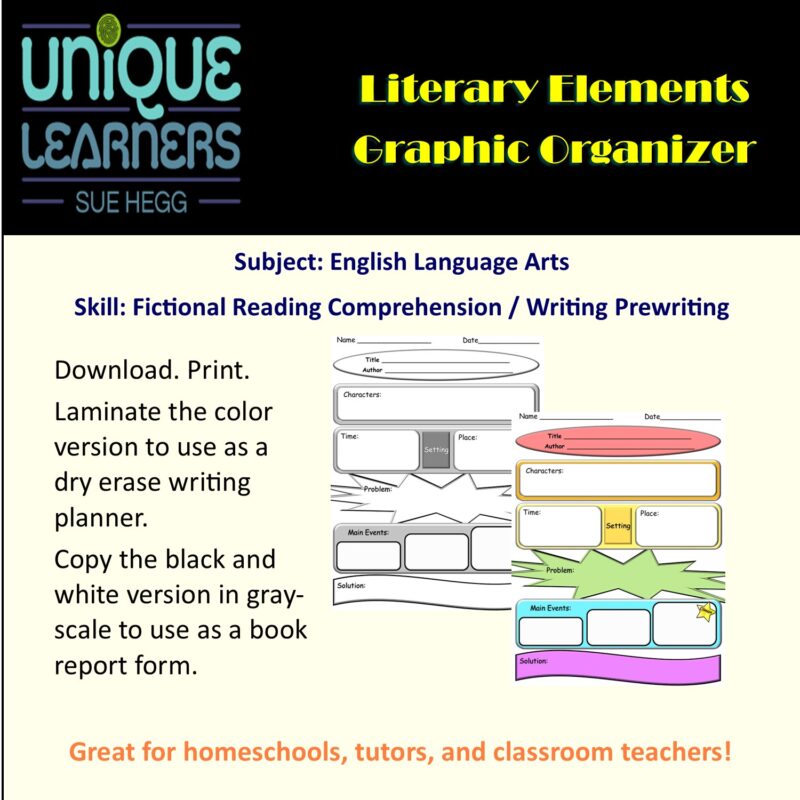 literary-elements-graphic-organizer-set