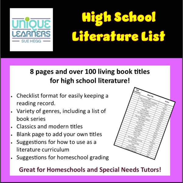 Link to the high school lit list product